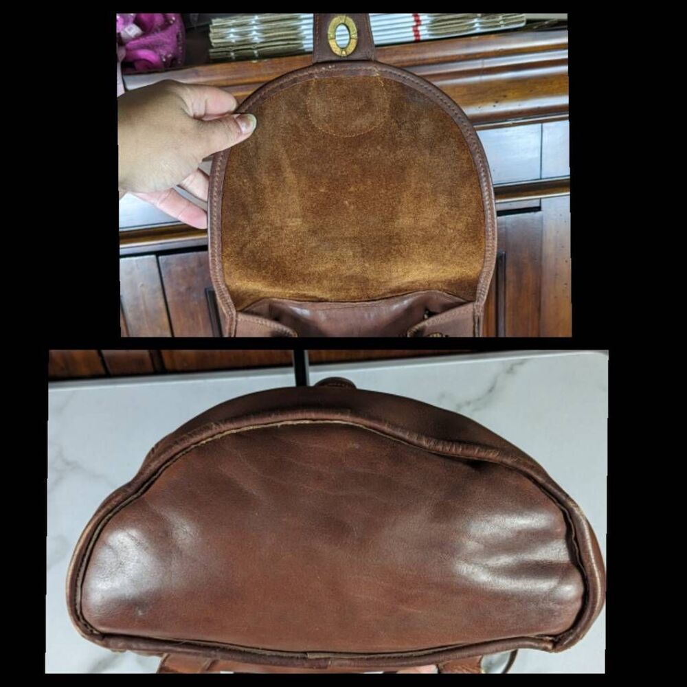 Coach 90s British Tan Leather Rucksack Backpack 9943. - Picture 9 of 12